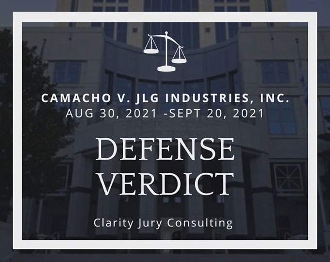 Clarity Jury Consulting Client Wins Product Liability Trial